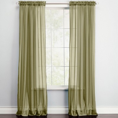 BrylaneHome BH Studio Sheer Voile Rod-Pocket Panel Pair