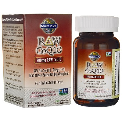 Garden of Life Dietary Supplements Raw Coq10 200 mg Capsule 60ct