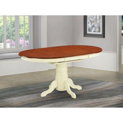 East West Furniture AVT-SBR-TP Oval Table with 18