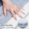 PiccoCasa Microfiber Striped Bathroom Rugs Shaggy Soft Thick and Absorbent Bath Mat - image 2 of 4