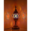 Kafthan 14.5 in. Handmade Multicolor Flower Mosaic Glass Table Lamp with Brass Color Metal Base - 4 of 4