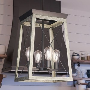 Urban Ambiance Luxury Industrial Chandelier 20.125''H x 15.5''W,  Charcoal Finish,  Berkeley Collection, UHP3907 - 1 of 4