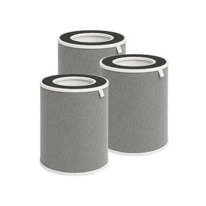 Nispira HP201 HP202 3-in-1 True HEPA Activated Carbon Filter Replacement For Shark NanoSeal Air Purifier MAX HP200 Series HC501 HC502. 3 Packs - 1 of 4