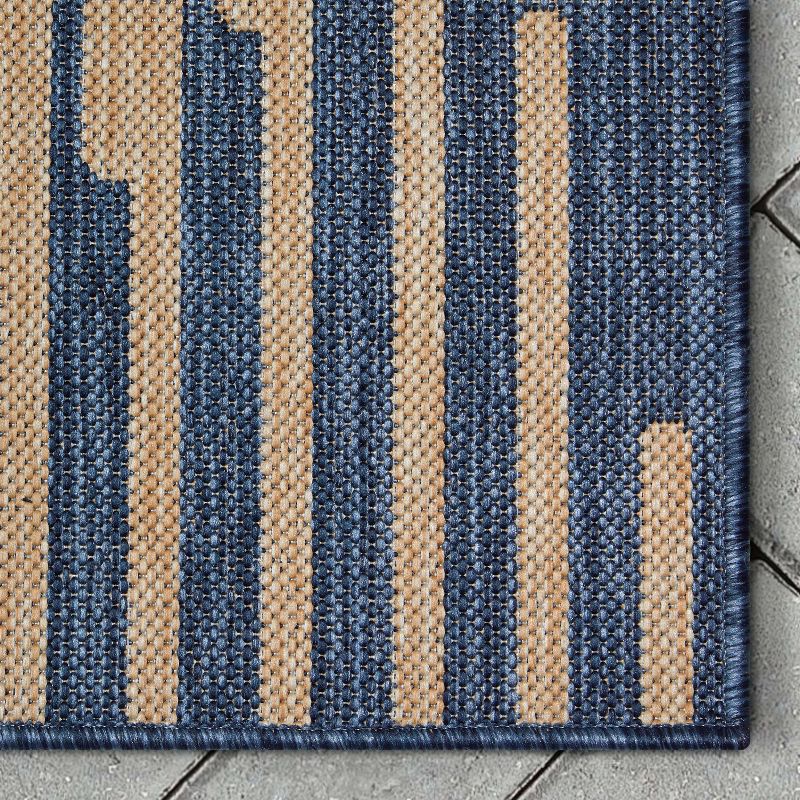 Well Woven Alder Indoor OutdoorFlat Weave Pile Stripes Circles Geometric Area Rug, 6 of 10