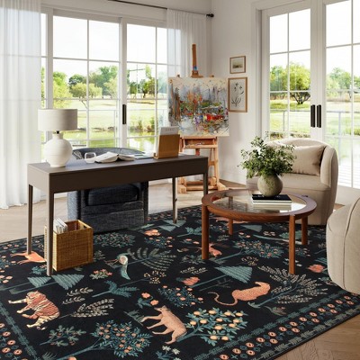 Lahome Machine Washable Animal Jungle Floor Non Slip Soft Rug for Living Room, Bedroom, or Dorm