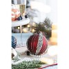 Tramull Set of 6 Glass Christmas Ball Ornaments, 3.9" Glitter Hanging Decor for Holiday Tree & Party Decorations - 2 of 4