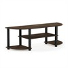 Furinno Wide TV Stand Entertainment Center for TV's up to 55" with Open Bookcases Shelves Columbia Walnut/Black - 2 of 4