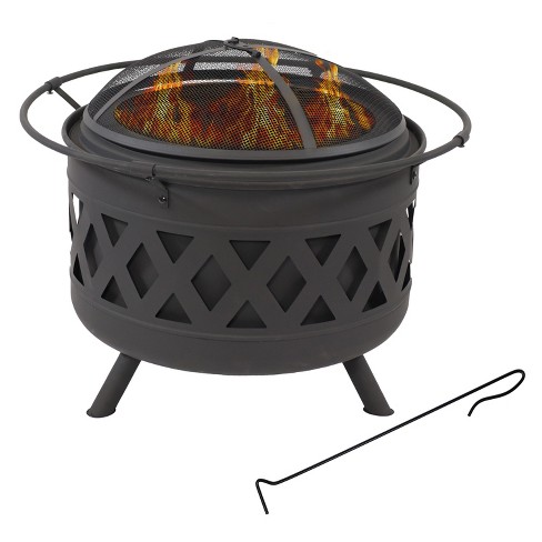 Sunnydaze Crossweave Outdoor Wood-burning Steel Smokeless Fire Pit With ...