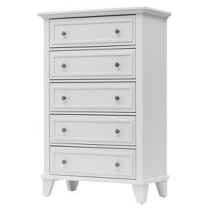 Tall 5-Drawer Bedroom Dresser: Modern Grey Chest with Metal Handles, Multi-Purpose Clothes Organizer & Accent Storage for Closet, Living Room - 1 of 4