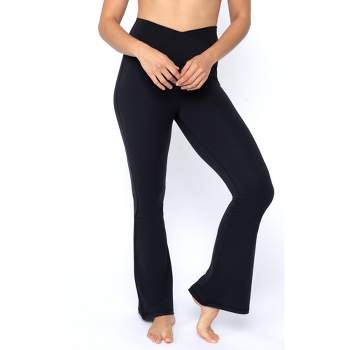 Women's High Waisted Ponte Flare Leggings With Pockets - A New Day™ Black L  : Target