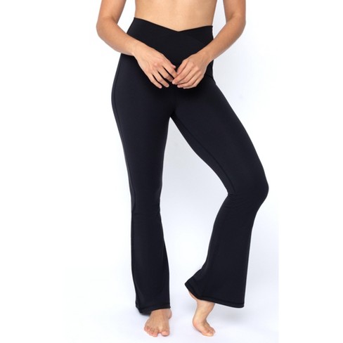 Women's High Waisted Flare Leggings With Ruched Waistband - A New Day™  Black S : Target
