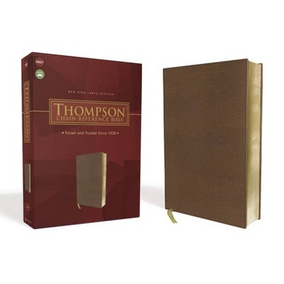 Nkjv, Thompson Chain-Reference Bible, Leathersoft, Brown, Red Letter - by  Zondervan (Leather Bound)