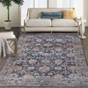 2 x 6 ft Polyester Beige Brown Rectangular Hallway Bathroom Entryway Kitchen Office Foldable Flower Printed Modern Washable Area Rug - 2 of 4