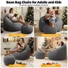 AENKYO Microfiber Upholstered Bean Bag Sofa Chair with Footstool, Petal Back Memory Foam Lazy Sofa for Living Room & Bedroom - 2 of 4