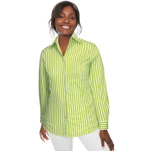 Jessica London Women's Plus Size Wrinkle-Free Stretch Poplin Shirt - 1 of 4