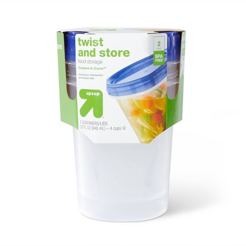 Twist And Store Medium Round Food Storage Container - 3ct/16 Fl Oz