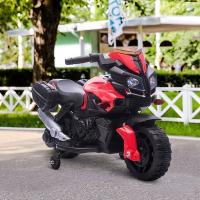 6-Volt Red Electric Kids Motorcycle with Training Wheels
