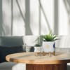 VisioGear 2PCS Round Planter with Stand, Plant Pots for Living Room, Bedroom, White, 7.75"*7.75"*10.5" - 2 of 4