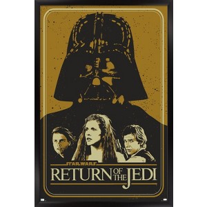 Trends International Star Wars: Return of the Jedi - Gold Illustration Framed Wall Poster Prints - 1 of 4