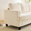 Mjkone 82"Width Corduroy Fabric Sectional Sofa Couch,Cloud Sleeper Comfy Upholstered 3-Seater Sofa - 3 of 4