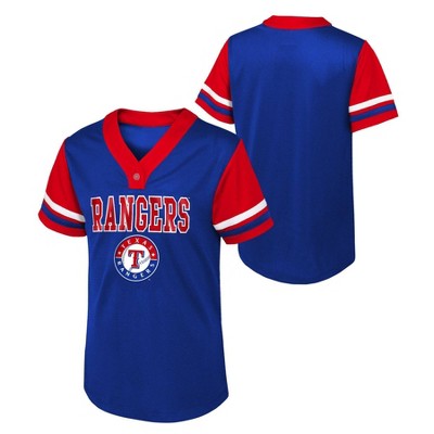 Mlb Texas Rangers Boys' White Pinstripe Pullover Jersey - Xs : Target