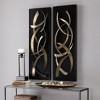Uttermost Brushstrokes Metal Wall Art Set/2 – Brushed Gold Layered Sheet Metal, Matte Black Plaque, 46.75" H x 15.75" W - 4 of 4