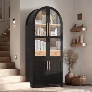 Vatros Tall Arched Cabinet Storage Cabinets with Adjustable Shelves - 1 of 4