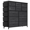 12 Dresser for Bedroom, Chest of Drawers for Bedroom with Side Pockets and Hooks, Fabric Storage Dresser, Sturdy Steel Frame, Wood Top - 4 of 4