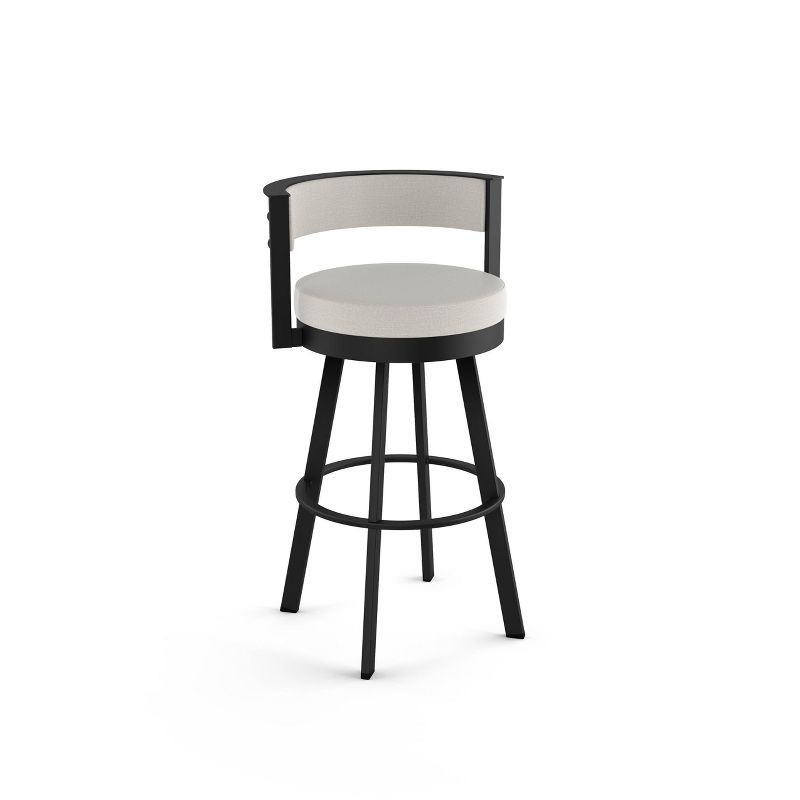Amisco Browser Upholstered Counter Height Barstool Light Gray/Black, 5 of 8