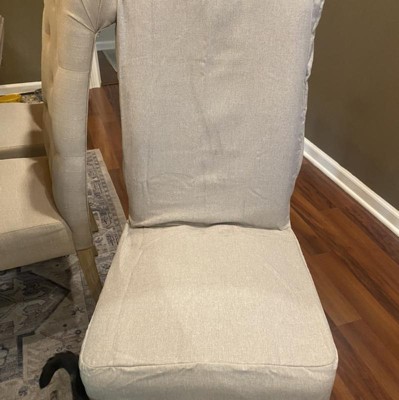 Farmhouse Basketweave Dining Room Chair Slipcover Oatmeal - Sure Fit