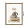 Kate and Laurel Young Elephant in Modern Bathtub  Wash Your Trunk by Amy Peterson Framed Wall Art Print, 20 x 26, Woodgrain Stripe Mocha - 2 of 4