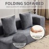 Compact Chenille Transformable Sectional Sofa with Supportive Foam Fold-Out Bed for Small Spaces & Home Offices - 2 of 4