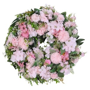 Unique Bargains Outdoor Wedding Wall Front Door Decor Artificial Peony Wreaths - 1 of 4
