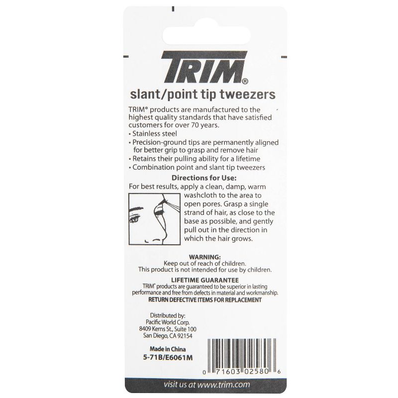 Trim Slant/Point Tip Tweezers - Stainless Steel, 3 of 8