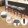WestinTrends 24" Upholstered Saddle Seat Counter Stool, Cherry/Gray - 3 of 4