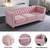 85''Modern Long Sofa,Velvet Couch,Upholstered Sofa With Arms And Golden Metal Legs,Luxury Comfy 3-Seater Couch,Living Room Sofa-Cuddlewood - 2 of 4