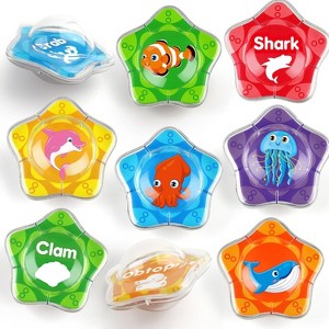 12-Piece Floating Marine Animal Bath Toys, Montessori Educational Set for Kids Ages 2-5 - 1 of 4