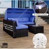Jojoka 6PC Patio Furniture Set with Adjustable Canopy & Backrest, Rattan Outdoor Sectional Conversation Sofa for Yard Garden Deck - 4 of 4