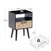 Conner 15.75" Rattan Nightstands with Drawer and Solid Wood Legs, Bedside End Table for Living Room, Bedroom, Indoor Furniture - The Pop Home - 4 of 4