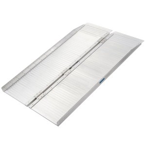 Silver Spring Mobility and Utility Ramp, 4 Foot Long Single Folding Textured Aluminum Surface, 600 lb Capacity with 2 Inch Side Rails, Silver - 1 of 4
