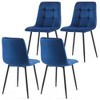Kumasinova Set of 2 Velvet Upholstered Dining Chairs, Armless Ergonomic Kitchen Chairs with Clean Lines, Mid Century Modern Dining Room Chairs - 3 of 4