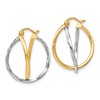 Black Bow Jewelry Double Twisted Freeform Hoops in 10k Two Tone Gold, 20mm (3/4 Inch) - 2 of 4