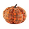 The Lakeside Collection Decorative Harvest Plush Pumpkins - Orange Plaid Medium - 2 of 3