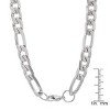 Steeltime Men's stainless steel accented 8mm figaro chain link necklace. Color Options: Silver, Gold - 3 of 4