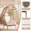 500 Lbs Capacity Oversized Wicker Egg Chair, All-Weather Rattan Egg Lounge Chairs for Living Room, Outdoor Oversized Egg Chair Indoor w/5 Cushions - 3 of 4