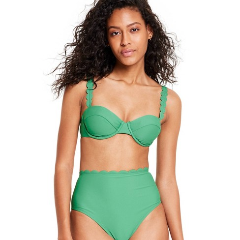 Women's Scallop Edge Underwire Bikini Top - Rhode X Target Green : Target