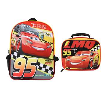 Disney Cars Lightning McQueen 16" #95 2-Piece Backpack & Lunchbox Set