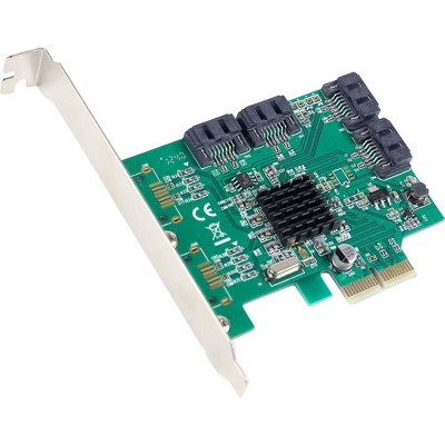 SYBA Multimedia SATA III 4-port PCI-e Version 2.0, x2 Slot Controller Card - Serial ATA/600 - PCI Express 2.0 - Plug-in Card - 4 Total SATA Port(s)