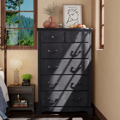 Vintage 6 Drawers Dresser, 48" Tall Wood Rustic Chset of Drawers for Bedroom, Living Room,Hallway