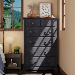 Vintage 6 Drawers Dresser, 48" Tall Wood Rustic Chset of Drawers for Bedroom, Living Room,Hallway - 1 of 4